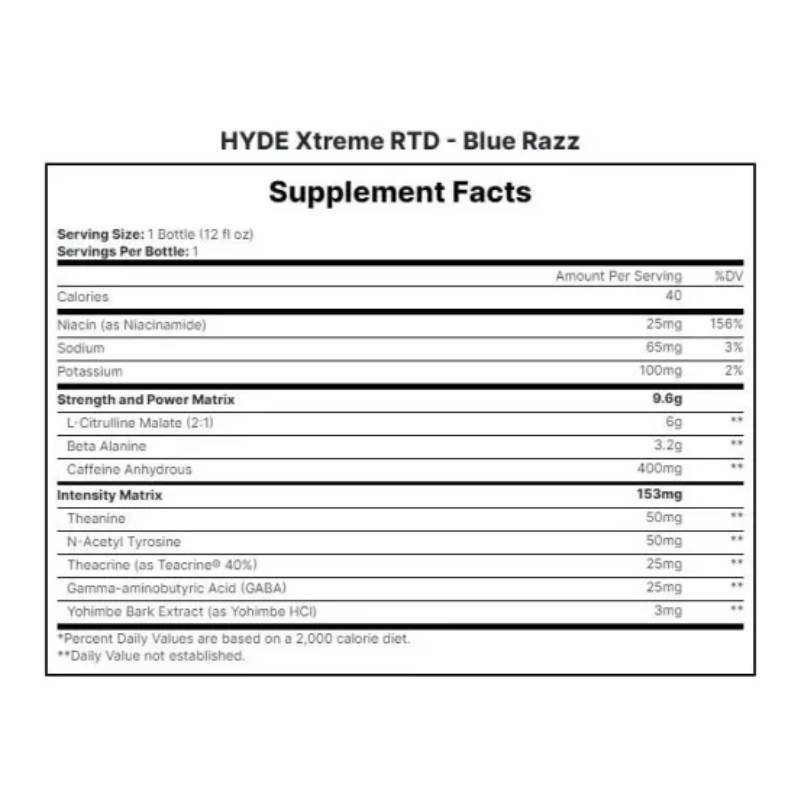 ProSupps Hyde Xtreme RTD Pre-Workout 356ml - Blue Razz Best Price in Dubai