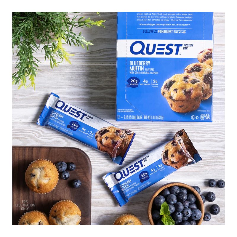 Quest Protein Bars 20 G 12 Pcs in Box - Blueberry Muffin Best Price in UAE