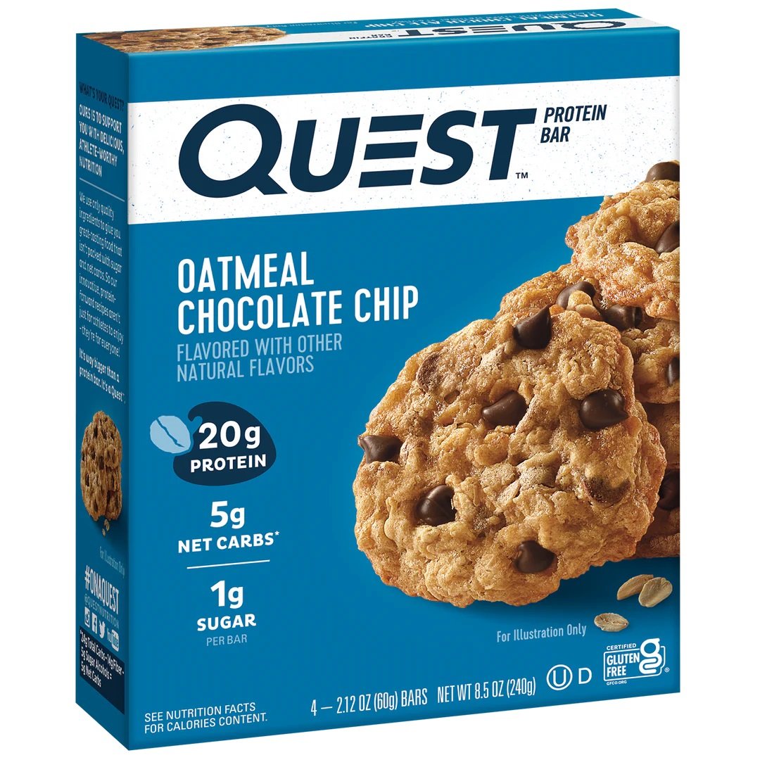 Quest Protein Bars 21 G 12 Pcs in Box - Oatmeal Chocolate Chip Best Price in Dubai