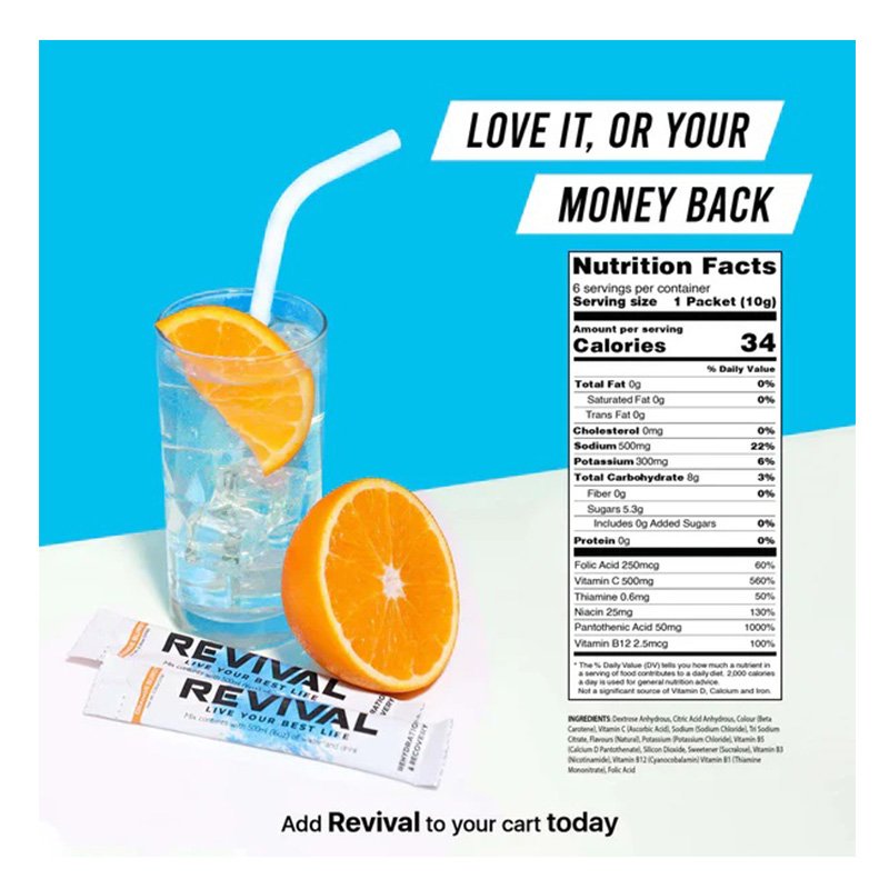 Revival Rehydration and Recovery Drink 30 Pack - Orange Burst Best Price in Dubai