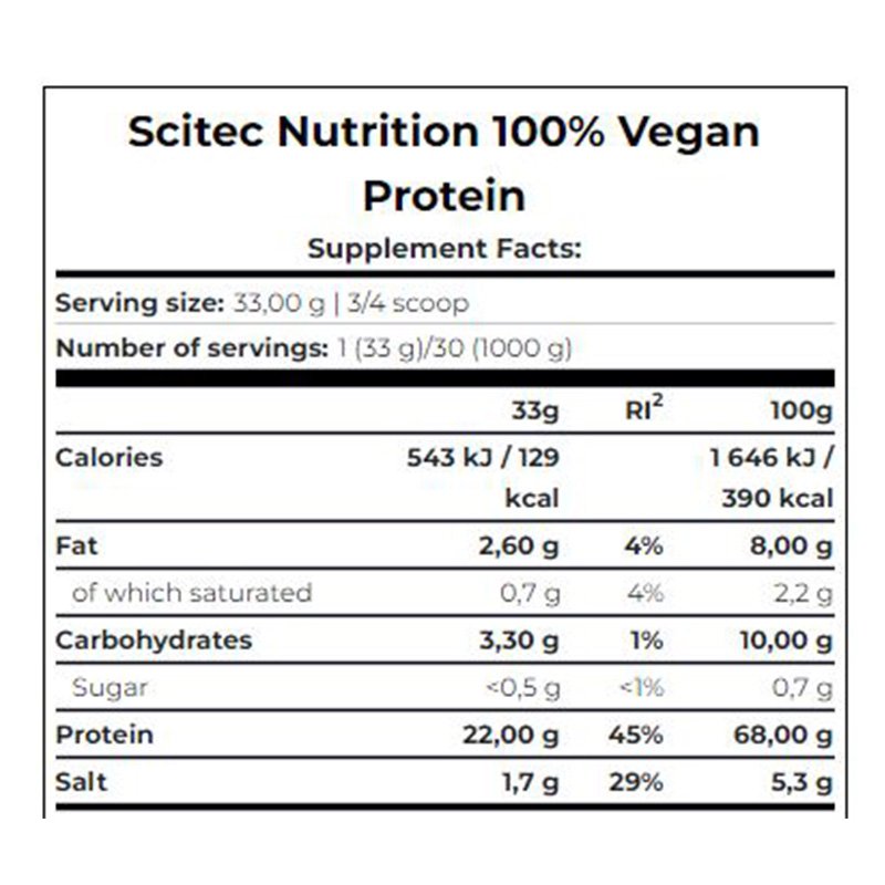 Scitec Nutrition 100% Vegan Protein 1 KG - Chocolate Best Price in Dubai