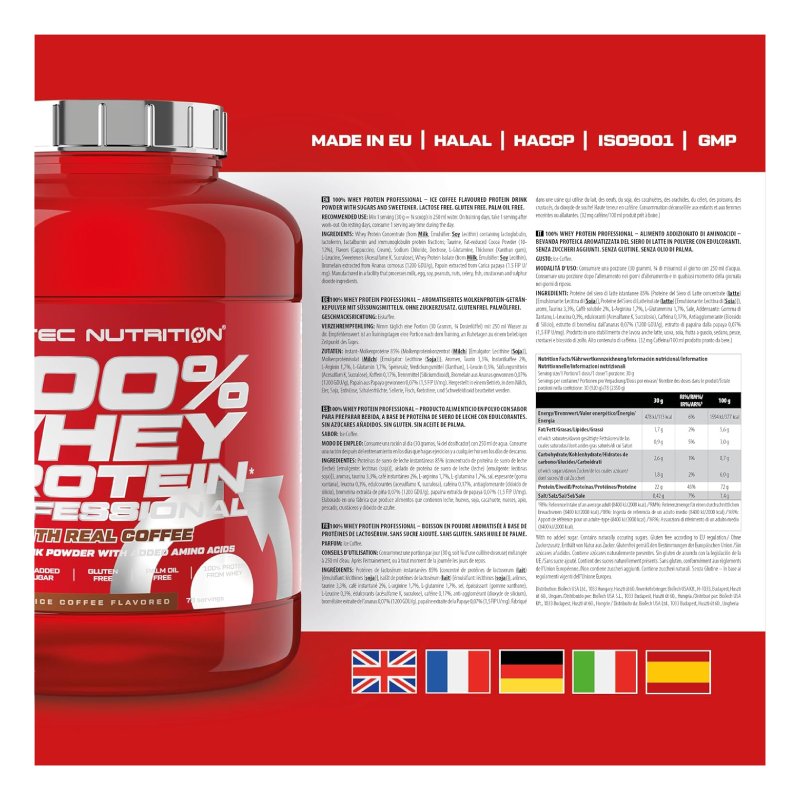 Scitec Nutrition 100% Whey Protien Professional 2350 G 78 Servings - Cappucino Best Price in Dubai