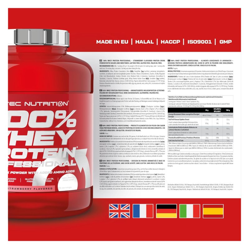 Scitec Nutrition 100% Whey Protien Professional 2350 G 78 Servings - Strawberry Best Price in Dubai
