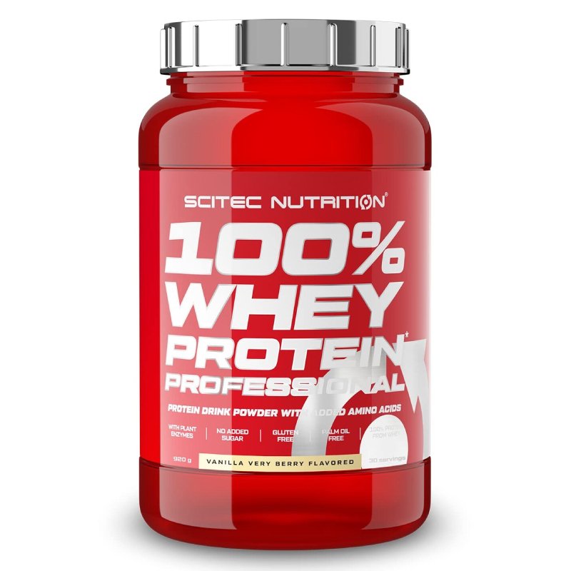Scitec Nutrition 100% Whey Protien Professional  920 G  30 Servings - Vanilla Very Berry