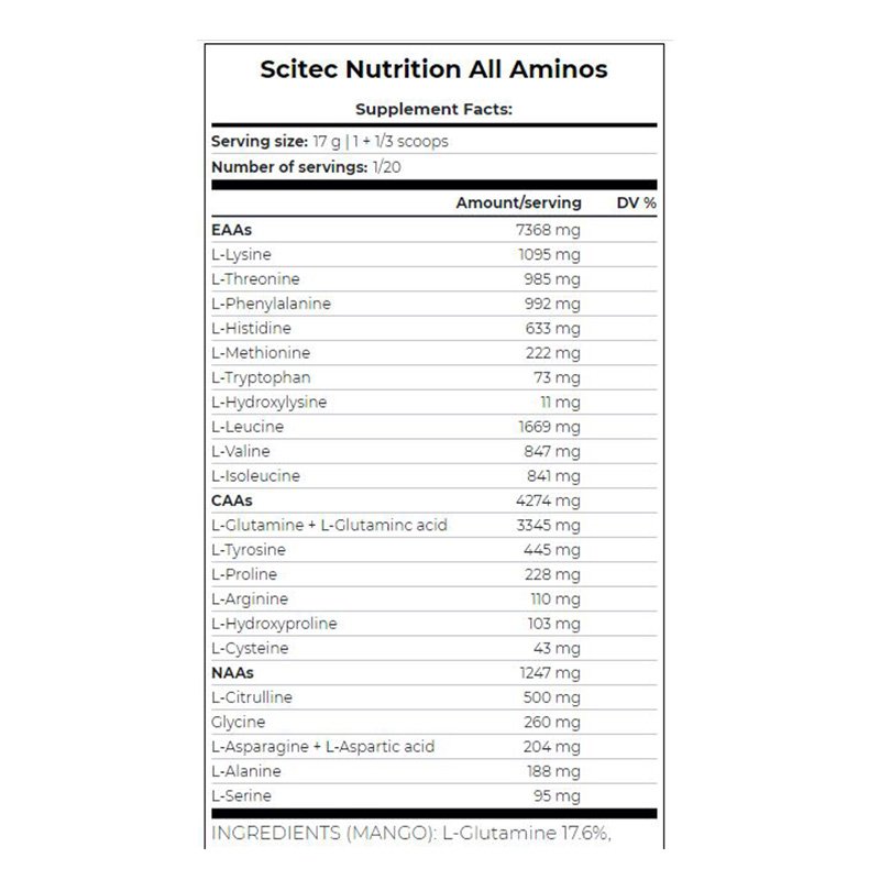 Scitec Nutrition All Aminos 340 g Mango Best Price in Dubai