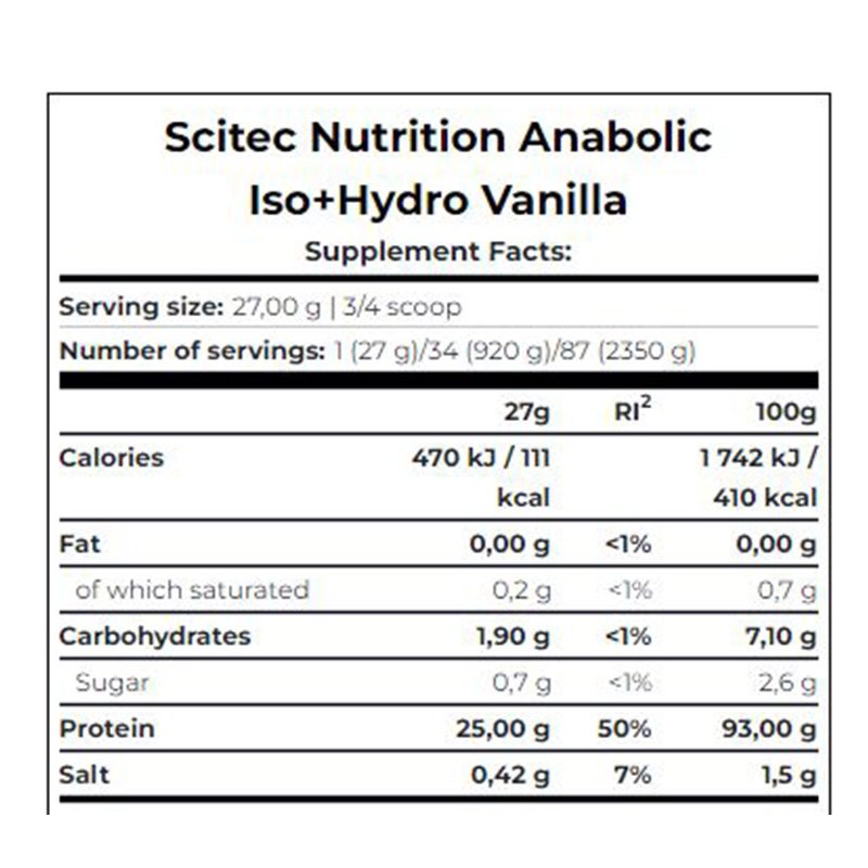 Scitec Nutrition Anabolic ISO+Hydro 2350 g - Chocolate Best Price in Dubai