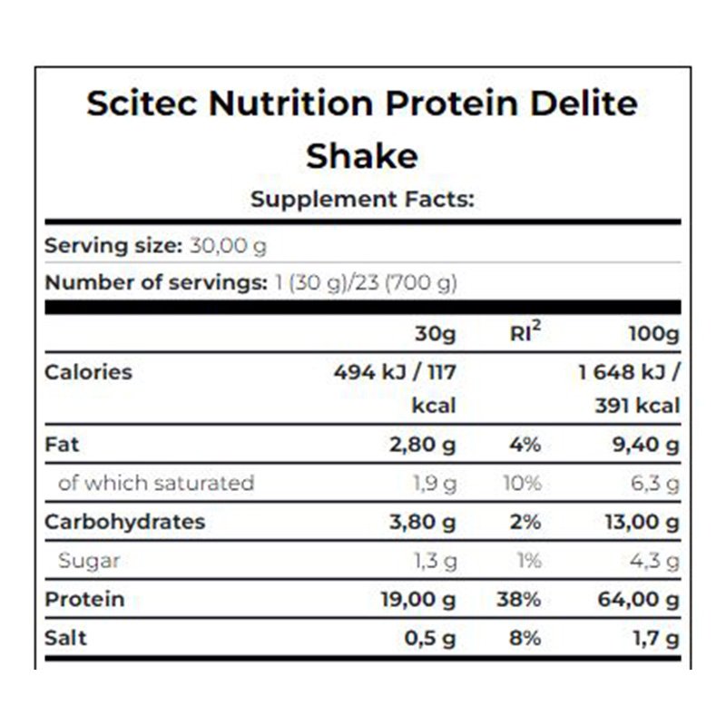 Scitec Nutrition Protein Delite Shake 700g 23 Servings - Almond Coconut Best Price in Dubai
