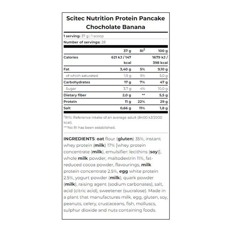 Scitec Nutrition Protein Pan Cake 1035 G - Chocolate Banana Best Price in Dubai