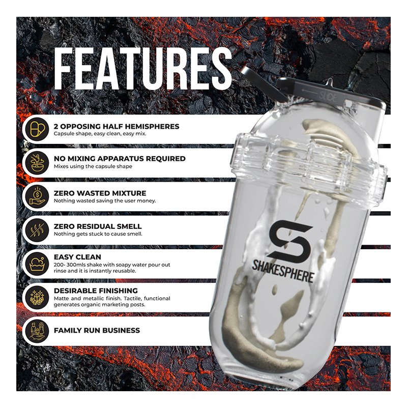 ShakeSphere Tumbler Tritan Clear Black Best Pricce in Ajman