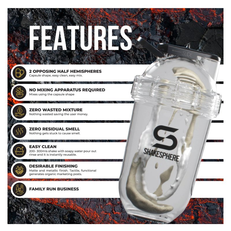 ShakeSphere Tumbler View 700mls Matte Grey/Grey Logo/Black Window Best Price in UAE