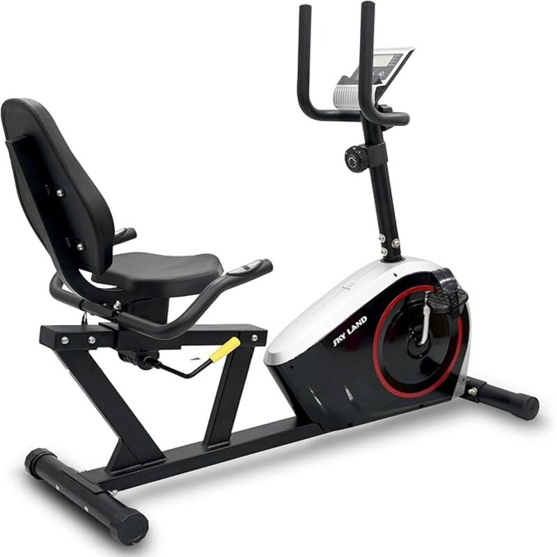 SkyLand 2-in-1 Elliptical Exercise Bike & Cross Trainer – 8-Level Magnetic Resistance, App Compatible, Home Cardio Machine - Black EM-1571