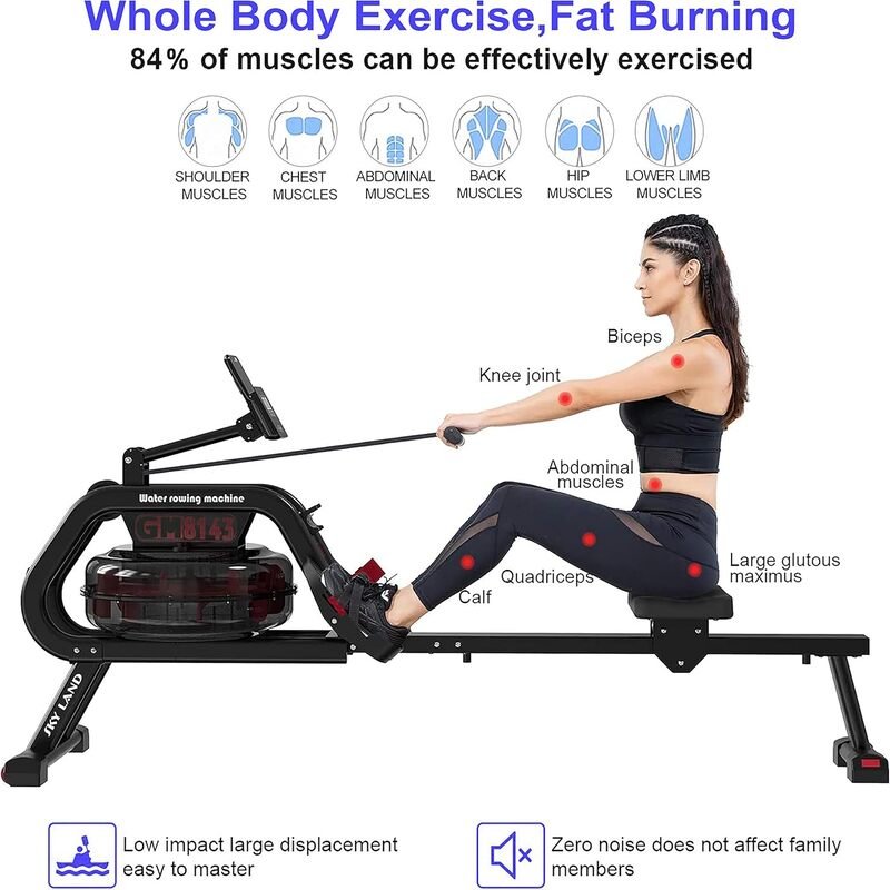 SkyLand Water Rowing Machine – Smooth & Quiet Rowing with Bluetooth App, LCD Monitor, 130Kg Capacity - Water Resistance  Best Price in Abu Dhabi