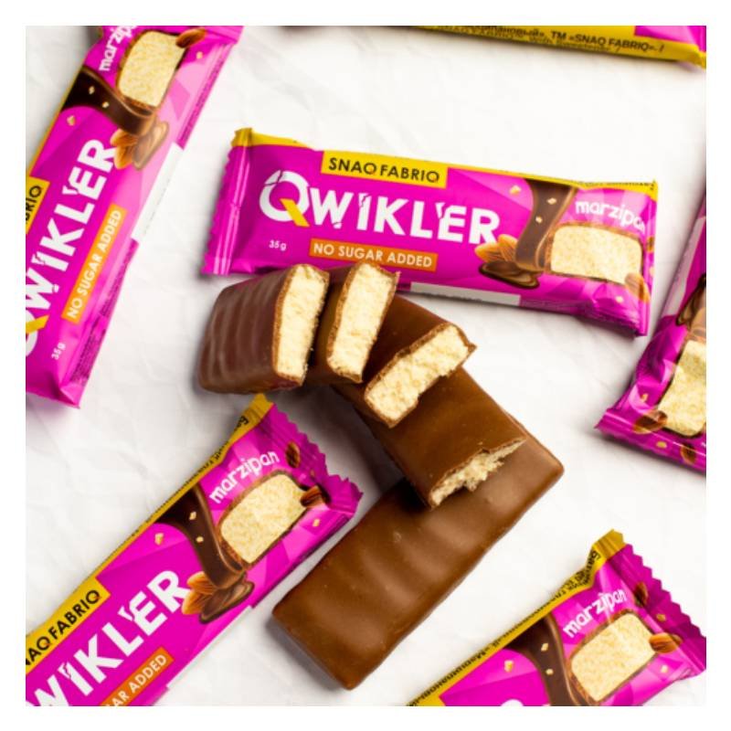 Snaq Fabriq Qwikler Glazed Bar 35 G 12 Pcs - Marzipan Best Price in Abu Dhabi