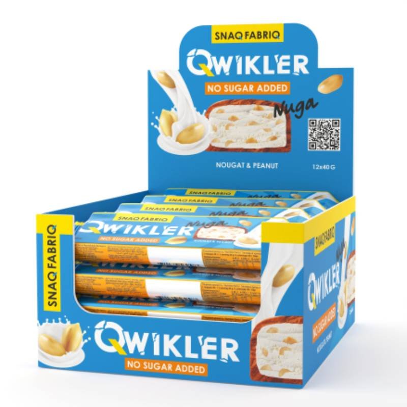 Snaq Fabriq Qwikler Sugar Free Bar 40 G 12 Pcs in Box - Nougat & Peanut