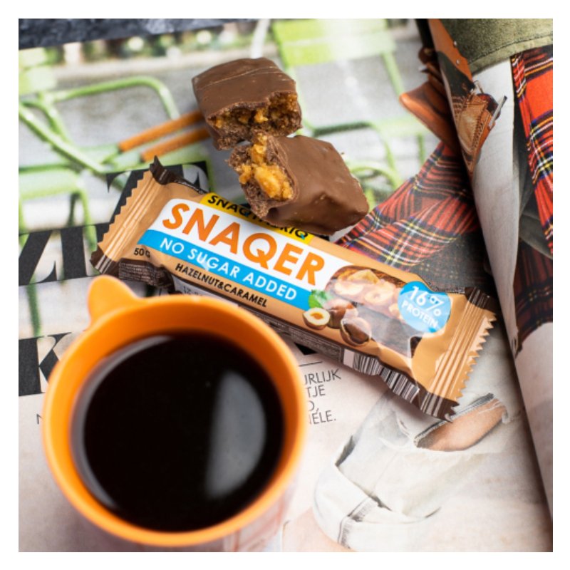 Snaqer Sugar Free Bar 50 G 12 Pcs in Box - Hazelnuts & Caramel Best Price in Dubai
