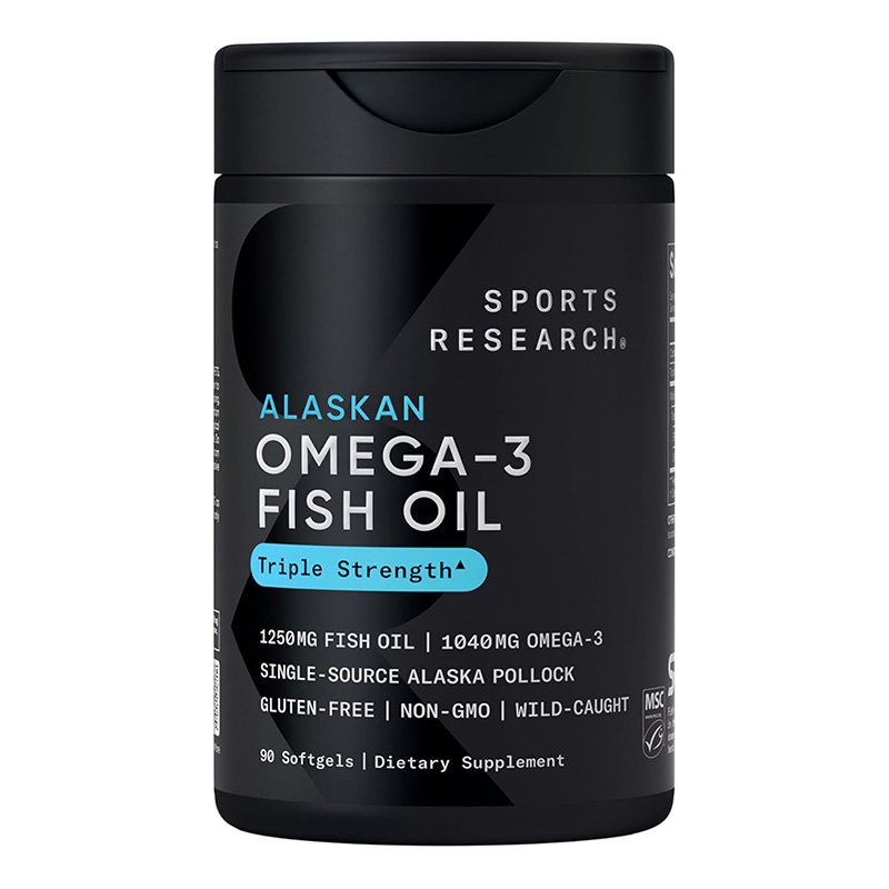 Sports Research Triple Strength Omega 3 Fish Oil - 1250 mg 90 Softgels Best Price in UAE