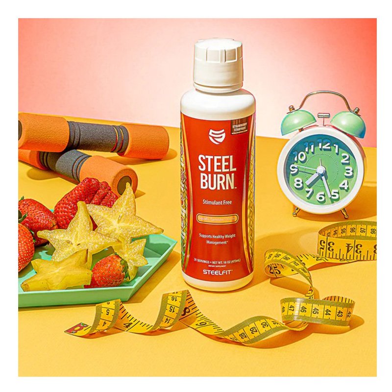 Steel Fit Steel Burn Liquid L-Carnitine 3000 mg 473 ml - Candy Apple Best Price in Abu Dhabi