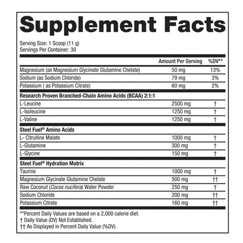 Steel Fit Steel Fuel Vegan Branched-Chain Amino Acids 330 G - Blue Raspberry Best Price in Abu Dhabi