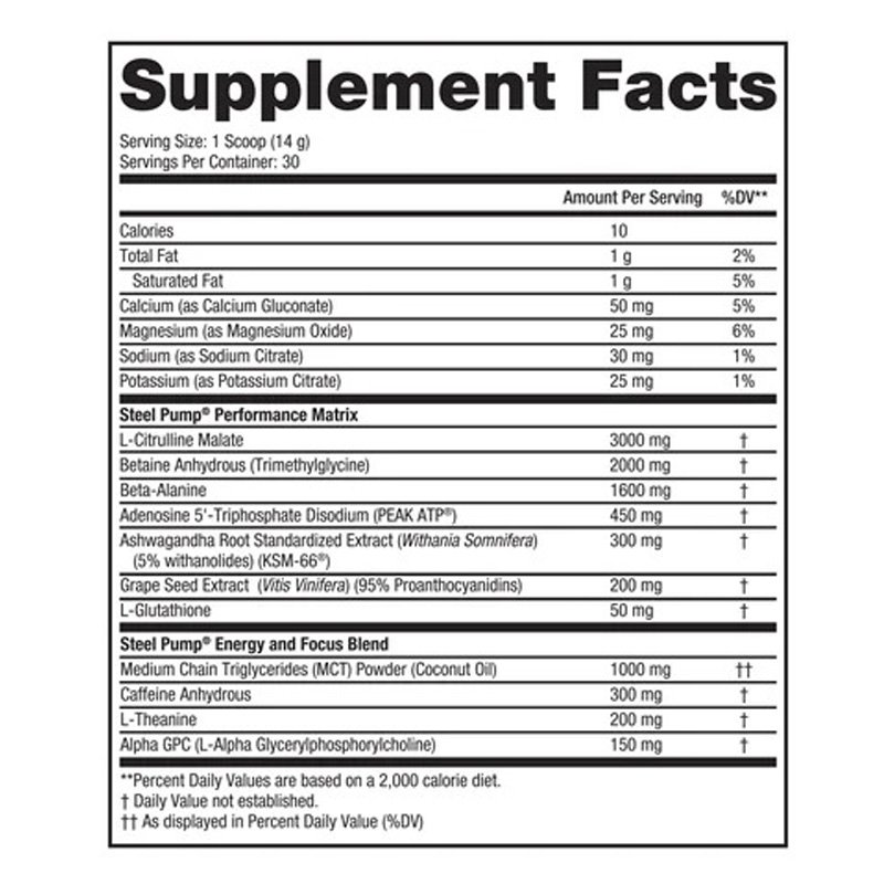 Steel Fit Steel Pump Peak Performance Pre-Workout 420 G - Black Cherry Slushie Best Price in Abu Dhabi