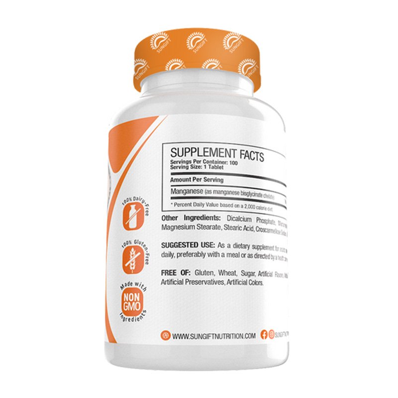 Sungift Nutrition Chelated Manganese 100 Tabs Best Price in Dubai