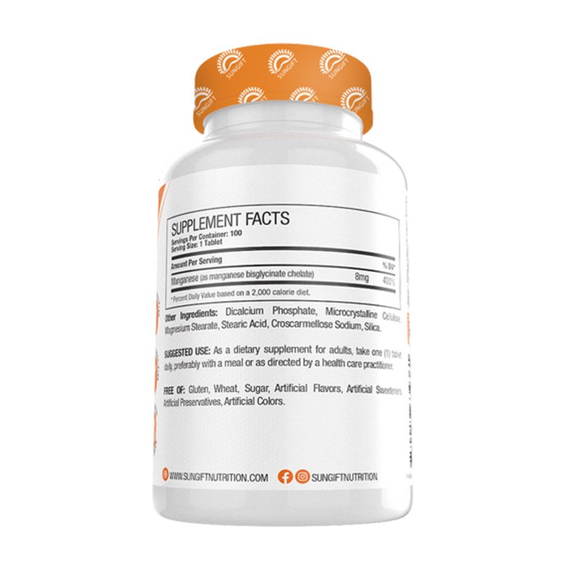 Sungift Nutrition Chelated Manganese 100 Tabs Best Price in Abu Dhabi