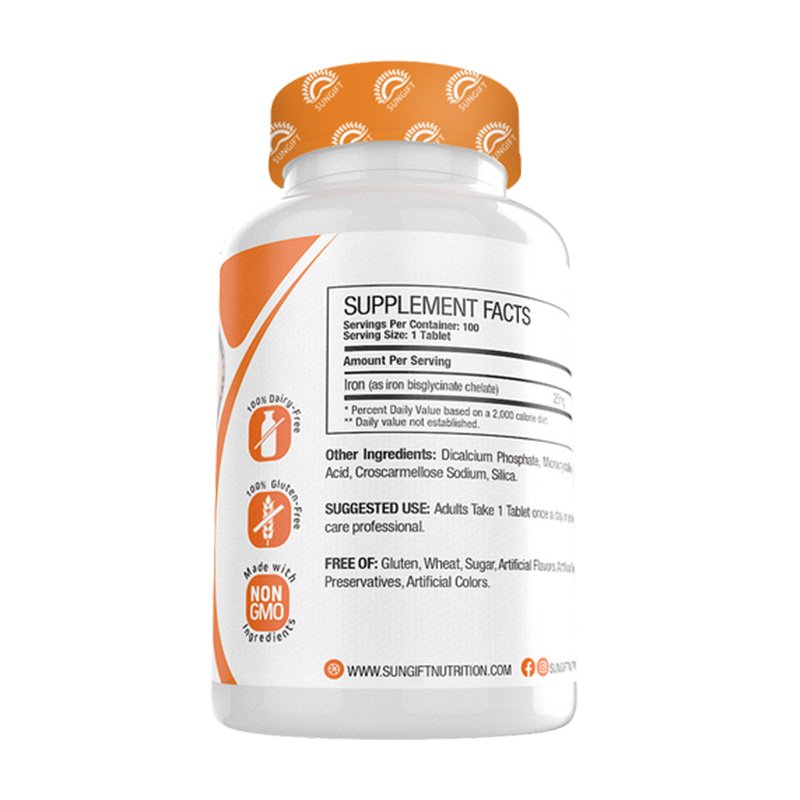 Sungift Nutrition Iron 25Mg 100 Tabs Best Price in Dubai