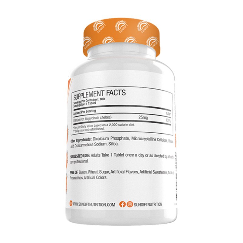 Sungift Nutrition Iron 25Mg 100 Tabs Best Price in Abu Dhabi