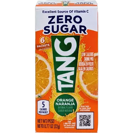 Tang Orange Zero Sugar 6 packets 22G 8 Pcs in Box