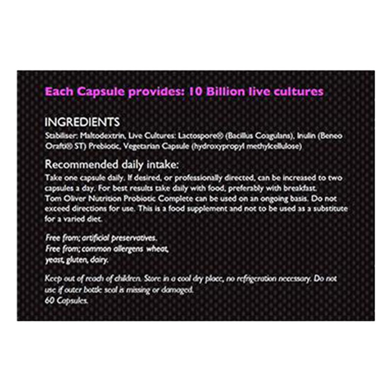Tom Oliver Nutrition Probiotic Complete 60 Caps Best Price in Dubai