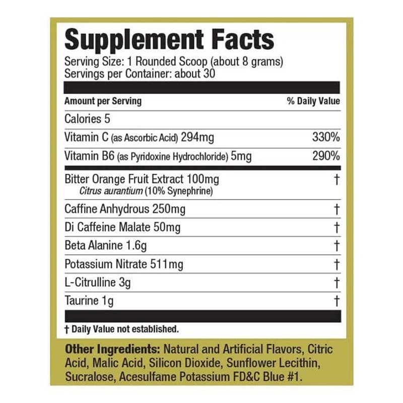 Ultimate Nutrition Pre Gold Pre Workout 30 Servings - Blue Raspberry Best Price in Dubai