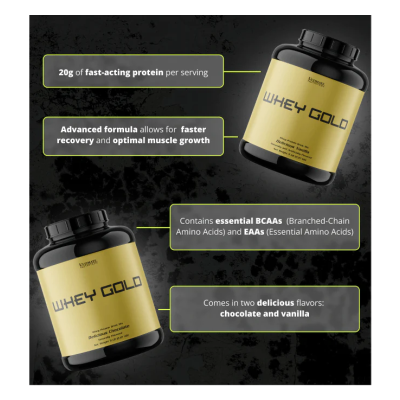 Ultimate Nutrition Whey Gold Protein Supplement 5 lbs - Delicious Chocolate Best Price in Abu Dhabi