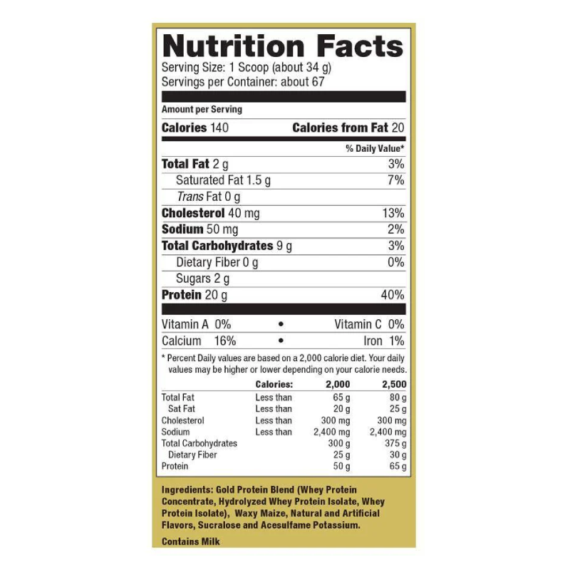 Ultimate Nutrition Whey Gold Protein Supplement 5 lbs - Delicious Vanilla Best Price in Dubai