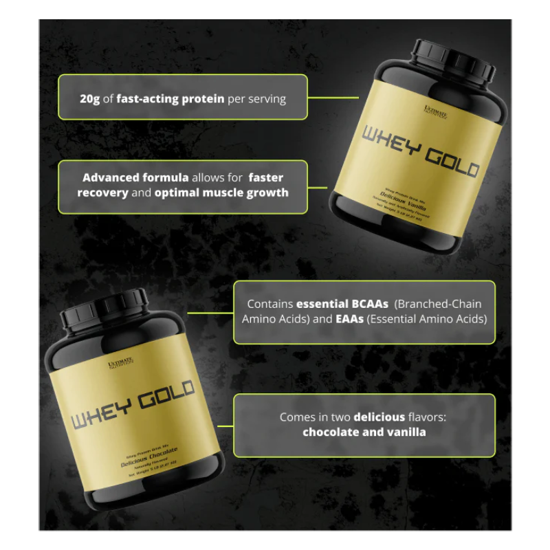 Ultimate Nutrition Whey Gold Protein Supplement 5 lbs - Delicious Vanilla Best Price in Abu Dhabi
