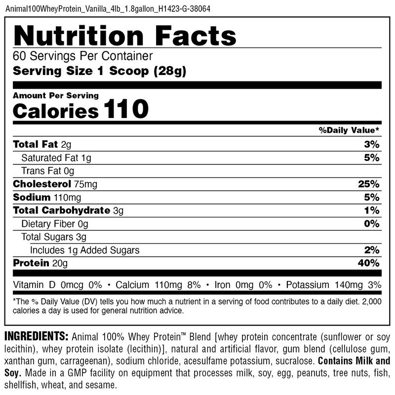 Universal Nutrition Animal Whey Protein 5lbs - Vanilla Best Price in Abu Dhabi