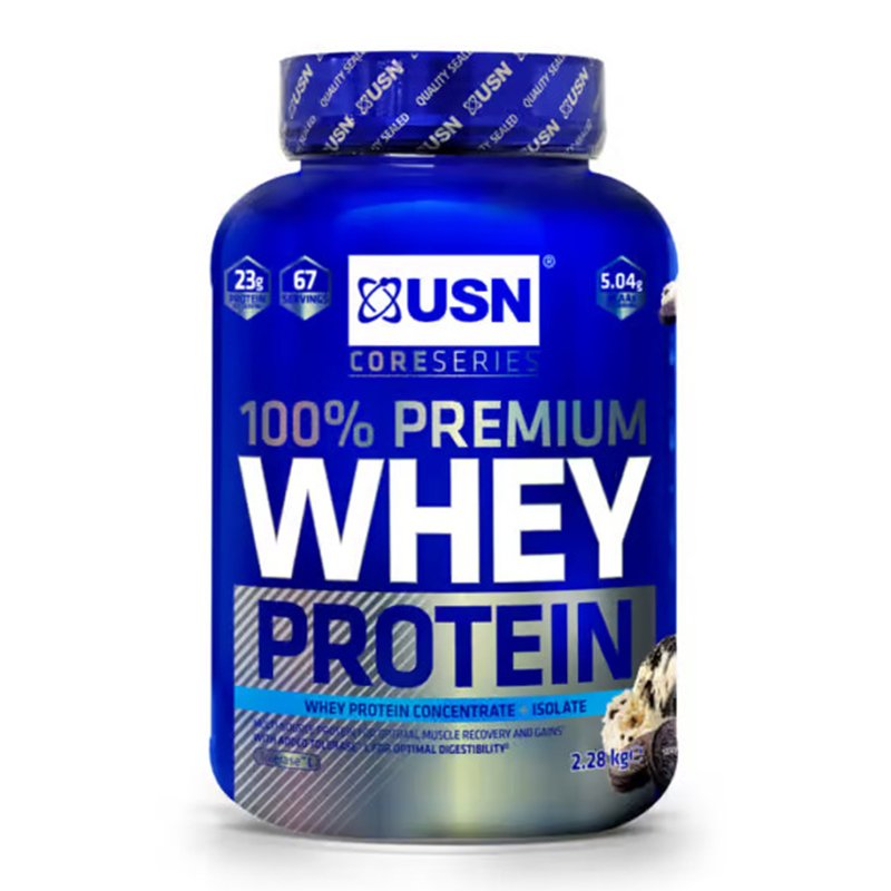 USN 100% Premium Whey Protein 2.28 kg - Cookies & Cream Best Price in UAE