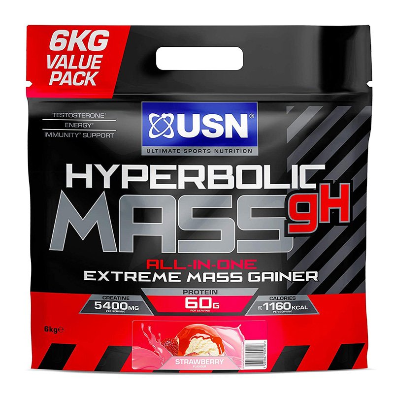 USN Hyperbolic Mass gH 6Kg Strawberry Bag Packing