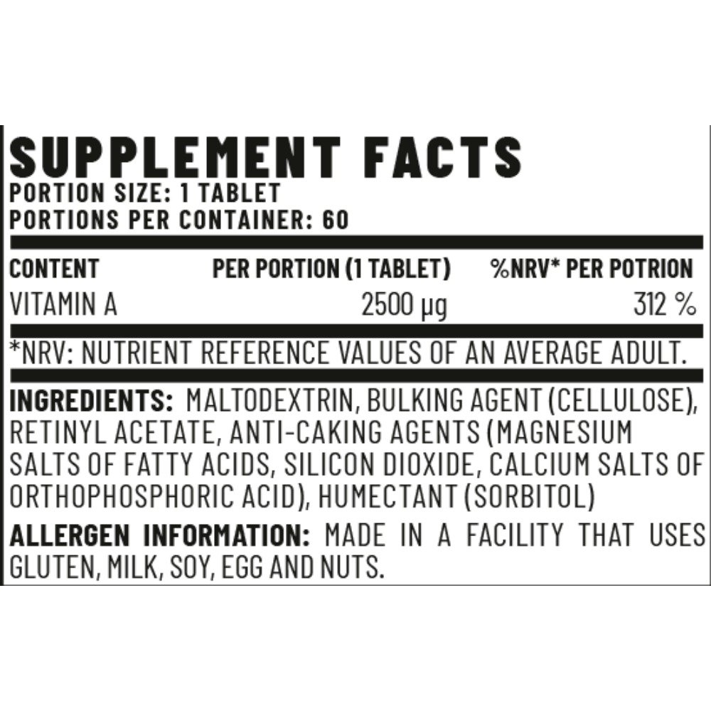 Vitacorp Vitality Vitamin A 60Tabs Best Price in Dubai