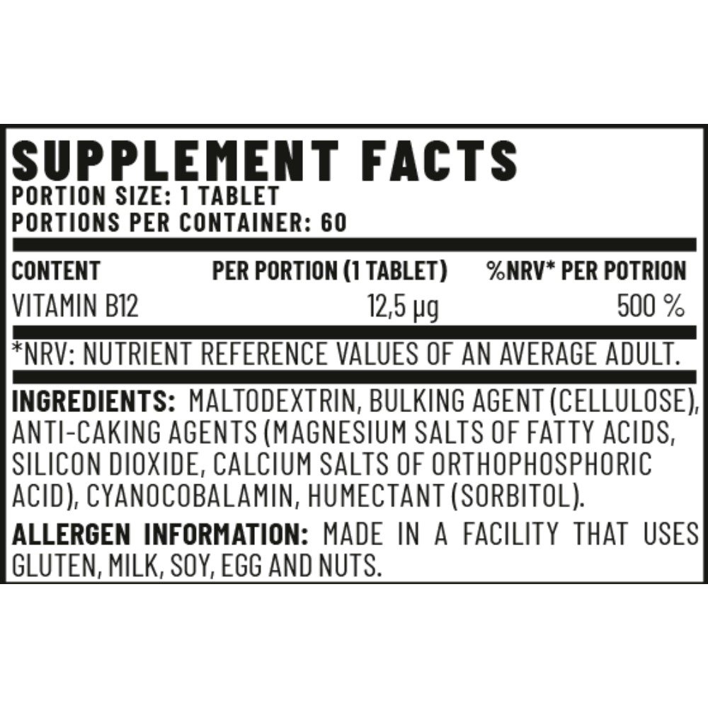 Vitacorp Vitality Vitamin B12 60Tabs Best Price in Dubai