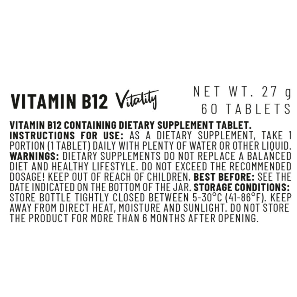 Vitacorp Vitality Vitamin B12 60Tabs Best Price in Abu Dhabi