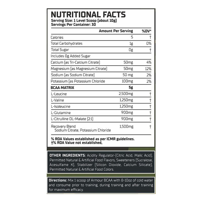 Warzone Armour Amino Acids BCAA Recovery 30 Servings - Orange Mango Best Price in Dubai