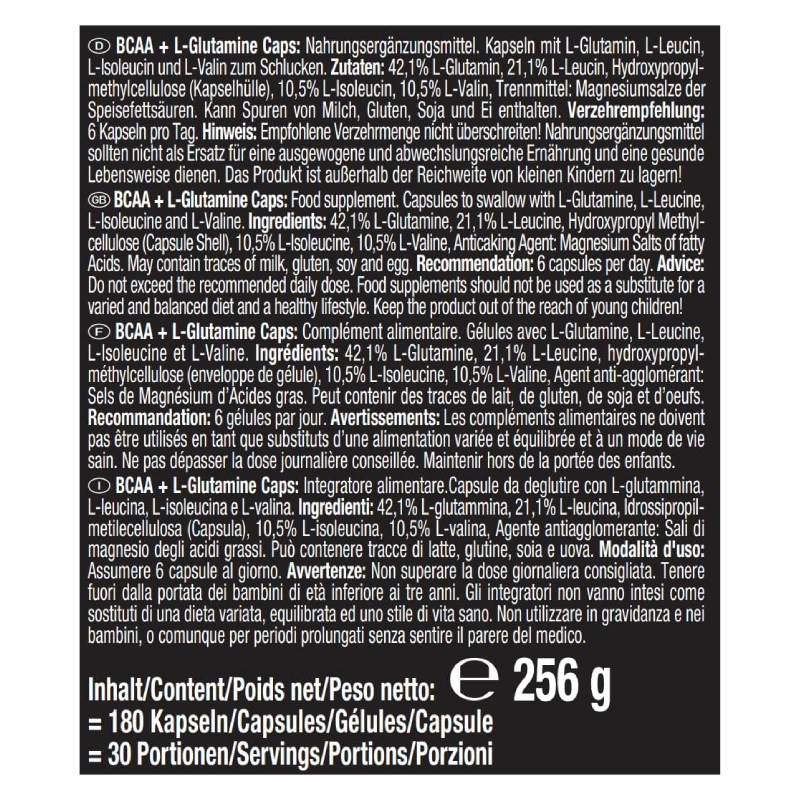 Weider BCAA + L-Glutamine Caps 180 Best Price in UAE