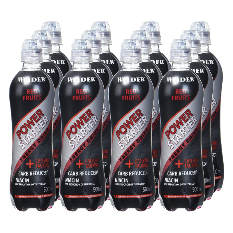 Weider Power Starter Energy Drink 500 ml 12Pcs in Box - Red Fruits Best Price in Abu Dhabi