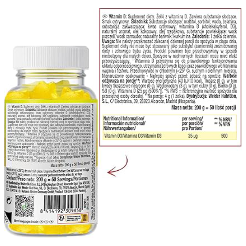 Weider Vitamin D3 - 50 Gummies Best Price in UAE