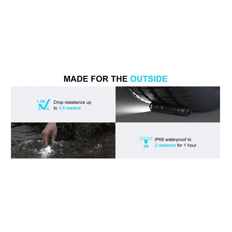 Wuben Light C3 1200 Lumen Compact Flashlight - Khaki Best Price in UAE
