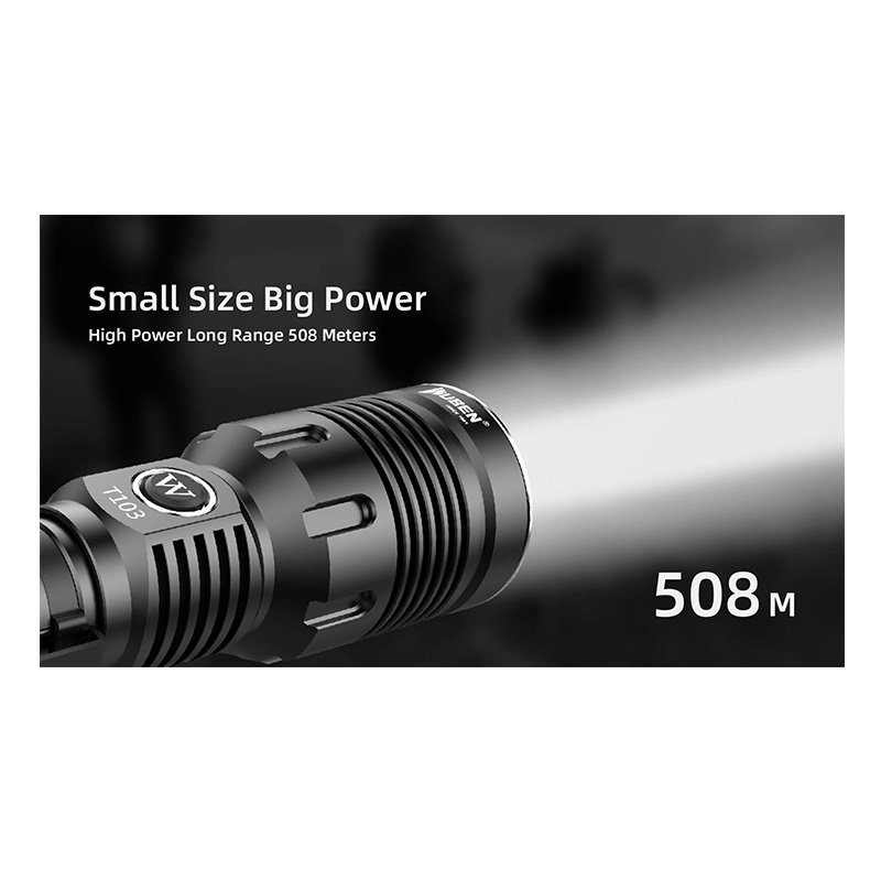 Wuben T103 Pro Tactical Flashlight - 1280 Lumens - Black Best Price in UAE