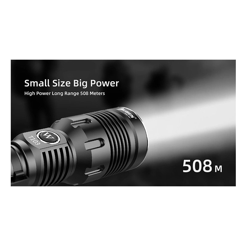 Wuben T103 Pro Tactical Flashlight - 1280 Lumens - Champagne Best Price in UAE